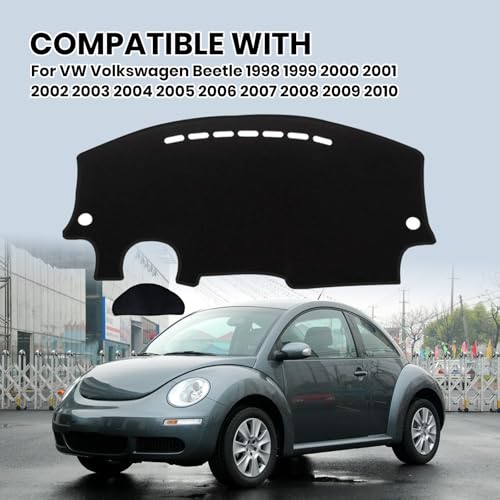 Clidr Dashboard Cover Dash Cover Mat Pad DashMat for 1998-2010 VW Volkswagen Beetle (Black Edge) - Image 2