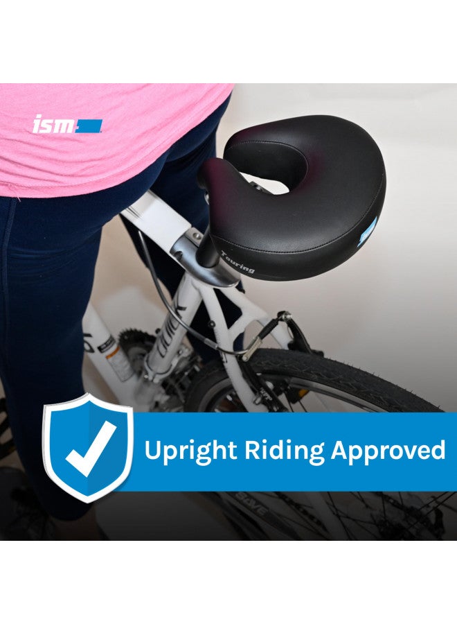 ISM Touring Noseless Bike Saddle for Upright Riders - Anatomic Relief Bicycle Saddle for Hybrid, Police, Commuter Bikes, and Beach Cruisers - Wide and Thick Comfortable Bike Seat for Men and Women - Image 3