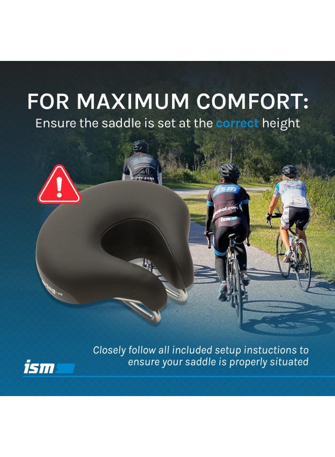 ISM Touring Noseless Bike Saddle for Upright Riders - Anatomic Relief Bicycle Saddle for Hybrid, Police, Commuter Bikes, and Beach Cruisers - Wide and Thick Comfortable Bike Seat for Men and Women - Image 4