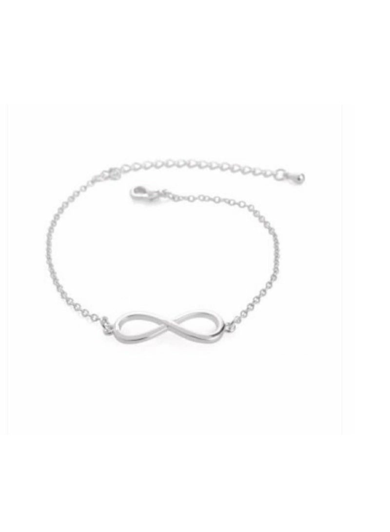 RA accessories Infinity Bracelet -  Silver-Stainless Chain - Image 1