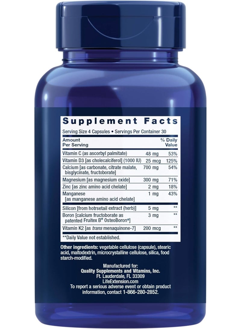 لايف إكستنشن مكمل غذائي للكالسيوم لتقوية العظام مع فيتامين K2 وD3 - تركيبة متعددة المصادر للكالسيوم مع المغنيسيوم والزنك - 120 كبسولة - Image 2