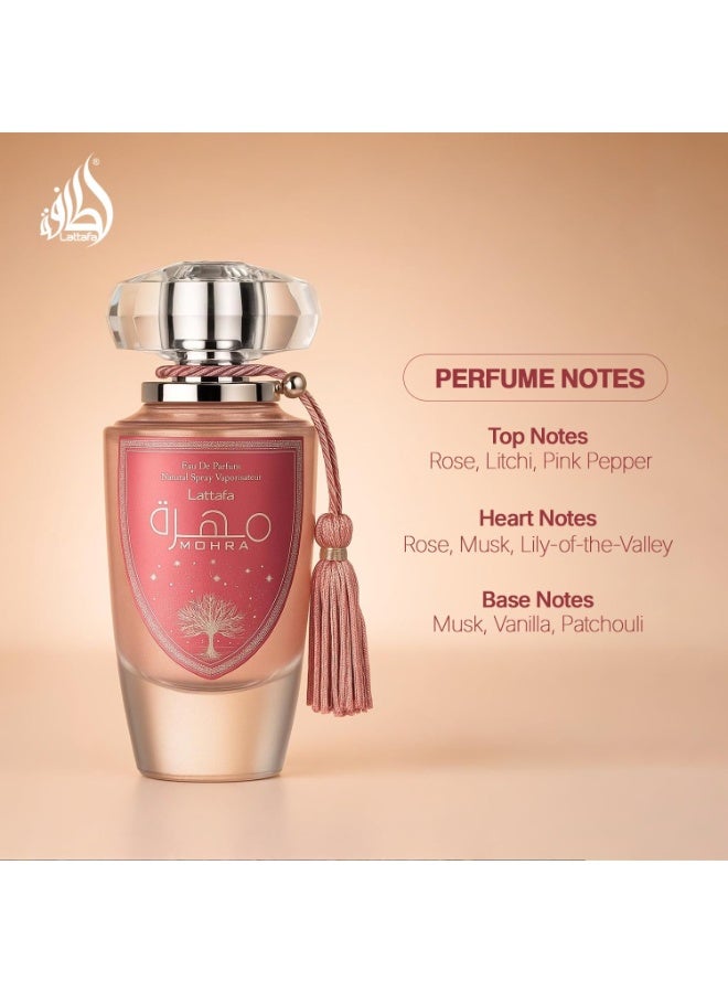 Lattafa Mohra Silky Rose Eau de Parfum 100ml – Long Lasting Floral Rose Perfume for Women - Image 4
