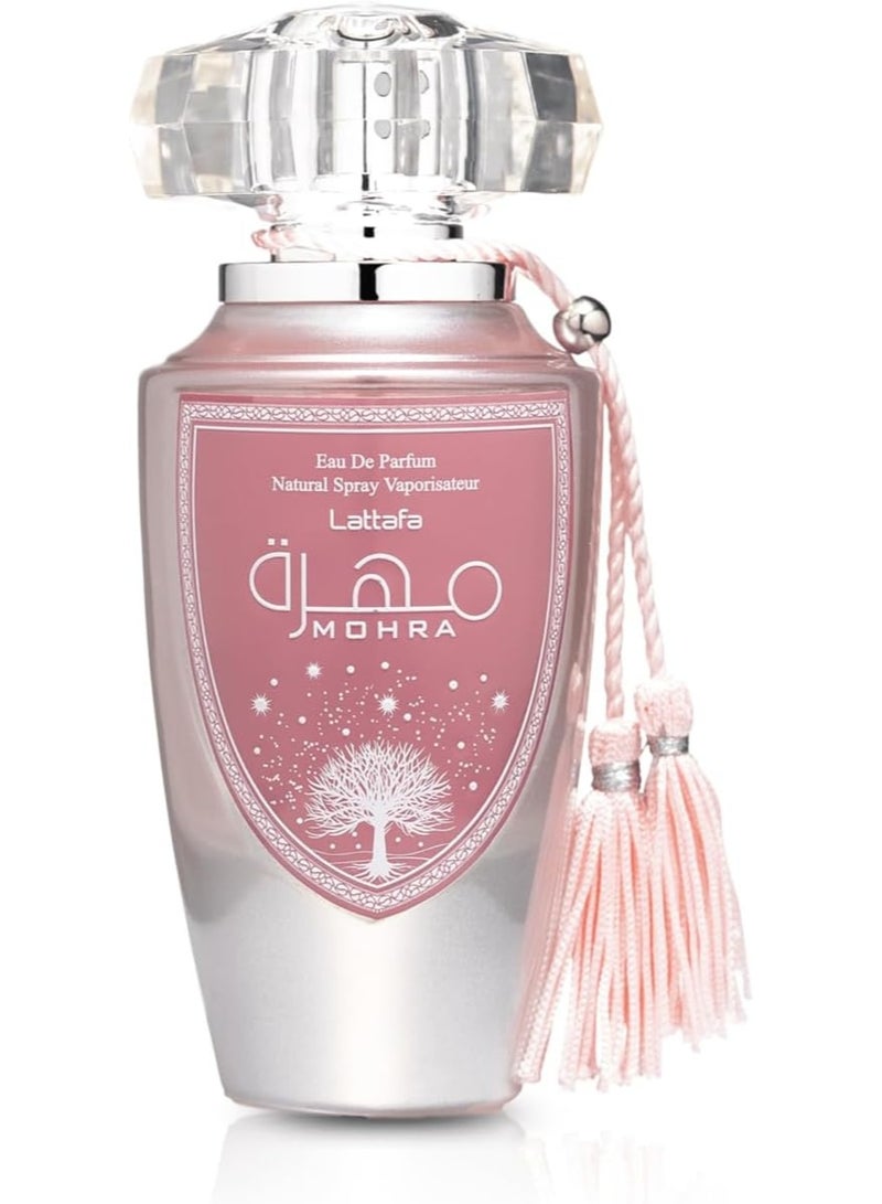 Lattafa Mohra Silky Rose Eau de Parfum 100ml – Long Lasting Floral Rose Perfume for Women - Image 1