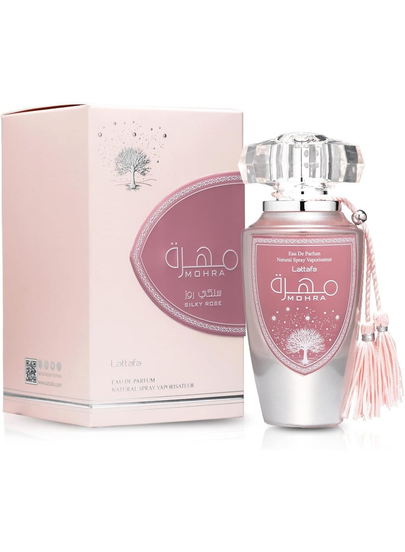 Lattafa Mohra Silky Rose Eau de Parfum 100ml – Long Lasting Floral Rose Perfume for Women - Image 3