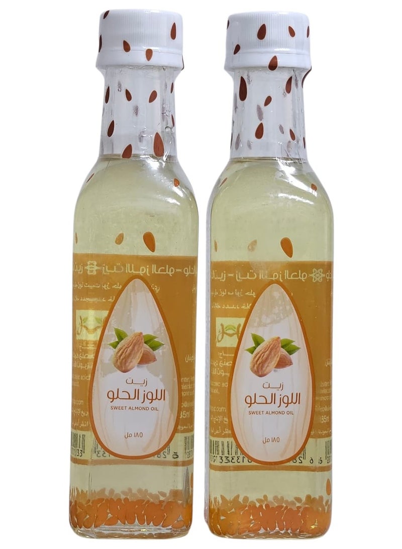 Alkreaishan Sweet almond oil 185ml from two bottles