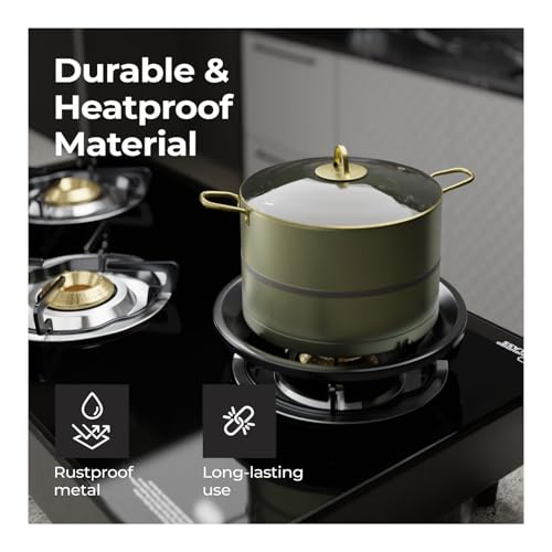 Lifelong Gas Saver Burner Stand | 1-Burner Stove Accessory | Energy-Efficient, Windproof & Washable Round Stand | Enhances Flame Control for Efficient Home Cooking (LLGSS02, Black) - Image 3