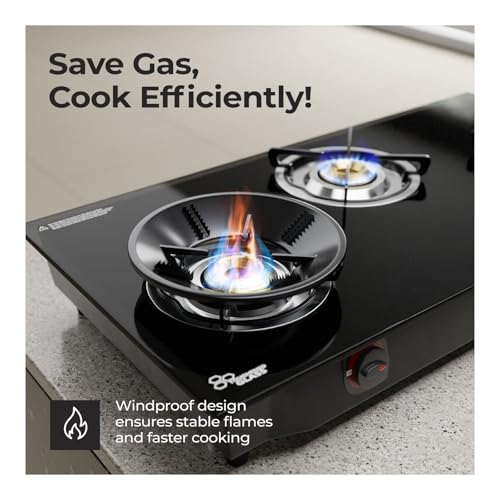 Lifelong Gas Saver Burner Stand | 1-Burner Stove Accessory | Energy-Efficient, Windproof & Washable Round Stand | Enhances Flame Control for Efficient Home Cooking (LLGSS02, Black) - Image 2