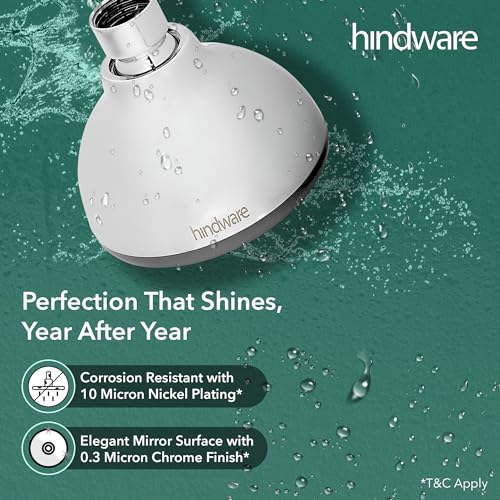 Hindware F160004CP ABS Rain Flow Shower Head for Bathroom, Chrome Finish - Image 4
