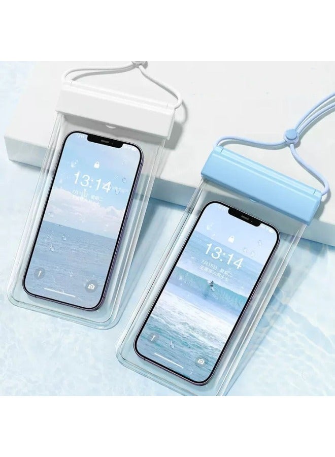 Generic Flip Mobile Phone Waterproof Bag Touchscreen Swimming Drifting Thickened Transparent Waterproof Mobile Phone Case In Stock-Color:clamshell Powder - Image 2