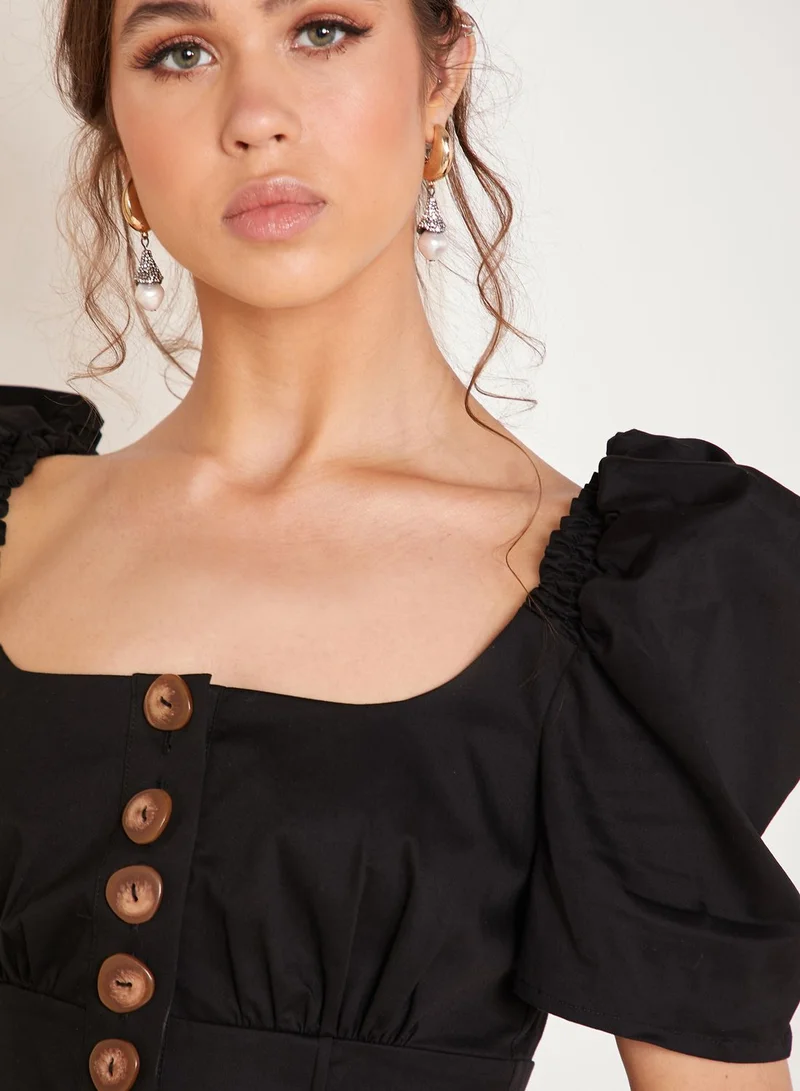 Cmeo collective Subscribe Button Detail Square Neck Top
