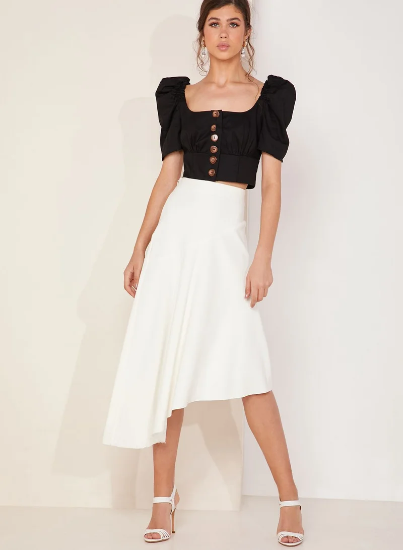 Cmeo collective Subscribe Button Detail Square Neck Top
