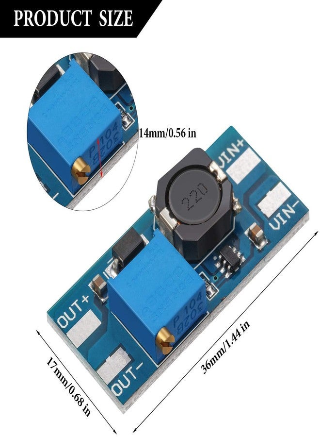 Electrobot MT3608 2V-24V to 5V-28V 2A DC-DC boost converter adjustable step up module (2 Pcs) - Image 3