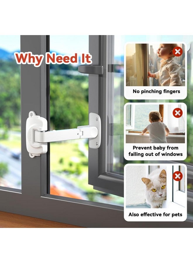 EUDEMON 1 Pack Updated Baby Window Safety Lock, Childproof Window Restrictor for UPVC, Adjustable Winodw Guard for Wooden, Metal Frames (White) - Image 1