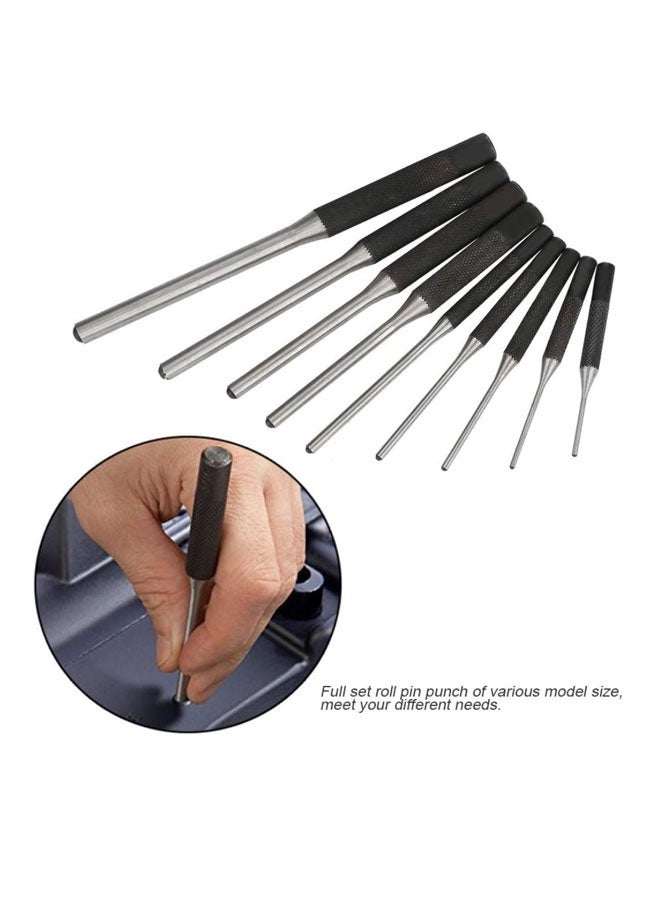 9 Pcs Extra Long Steel Pin Punch Set - Multi-Scenario Woodworking Roll Pin Punch & Chisel Kit with Bag, Reverse Taper Tips (Anti-Slip/Anti-Scratch), For Drilling Walls/Concrete/Stone, Wear-Resistant - Image 5