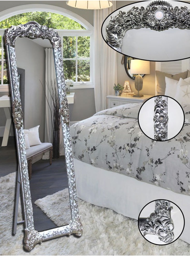  CityRiya-Long مرايا طويلة، مرايا أرضية كبيرة مع حامل 165 x 45 سم، مرايا طويلة للملابس، مرايا لغرفة النوم واقفة على الأرض، مرايا مقاومة للكسرطويلة، مرايا حائط زجاجية، مرايا مكياج لغرفة النوم وغرفة المعيشة  - Image 2