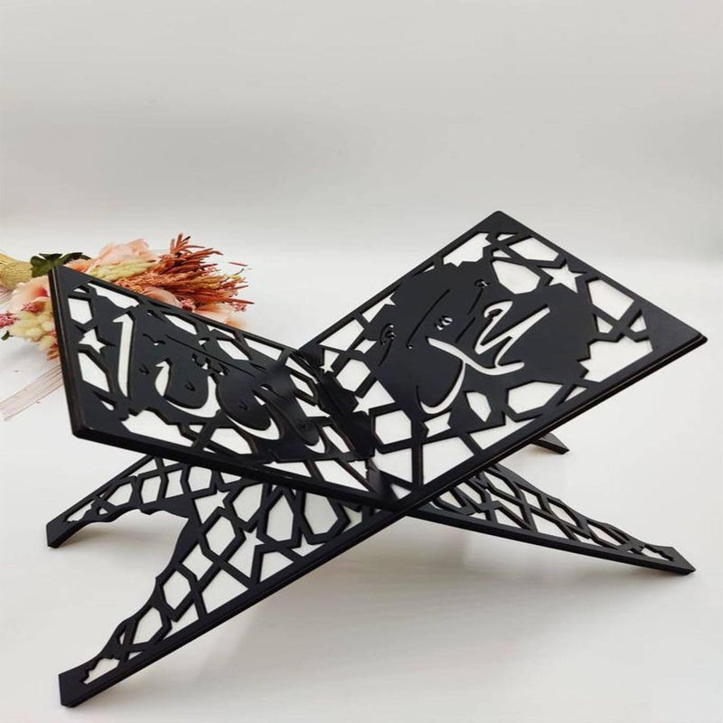Al Raied ARS® Acrylic Book Stand with Arabic Golden Calligraphy - Elegant Quran Holder - Image 1