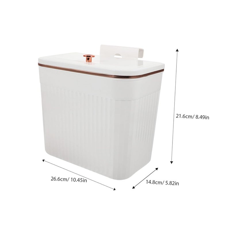 Wide daily application Mipcase Wall-Mounted Covered Trash Can 7l Small Hanging Garbage Container with Lid for Kitchen Cabinet Door Compost Bin Household Waste Storage Temp fluctuation resistant crafted quality - Image 2