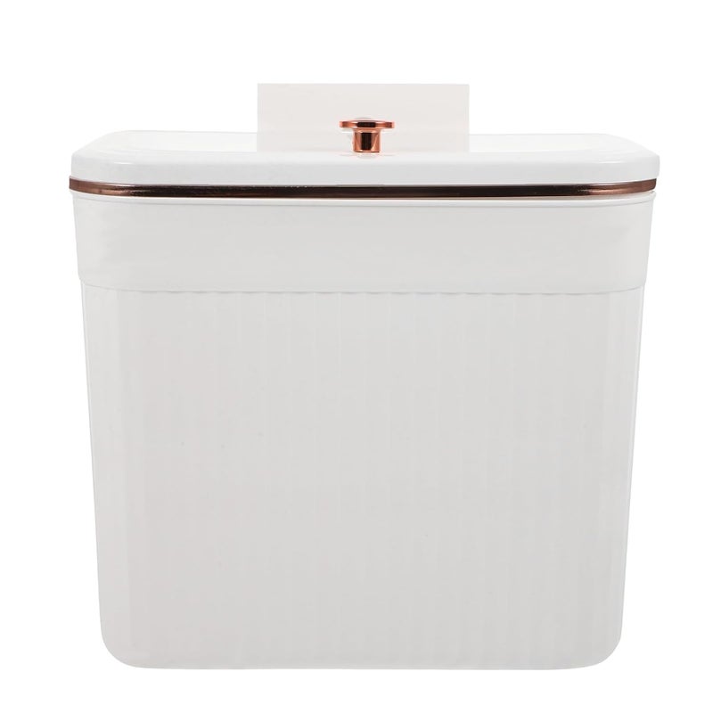 Wide daily application Mipcase Wall-Mounted Covered Trash Can 7l Small Hanging Garbage Container with Lid for Kitchen Cabinet Door Compost Bin Household Waste Storage Temp fluctuation resistant crafted quality - Image 1
