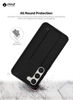 INEIX 3-in-1 Magnetic Wrist Strap Hand Grip with Stand Case Cover for Samsung Galaxy S23 Plus-Black  - Image 5