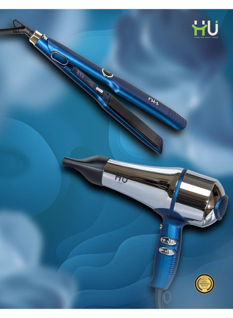 2-in-1 Multi Styler Hair Care Set – Ceramic Coated Hair Straightener & Curler with Multi Gear Adjustment, Professional Hair Styling Tool