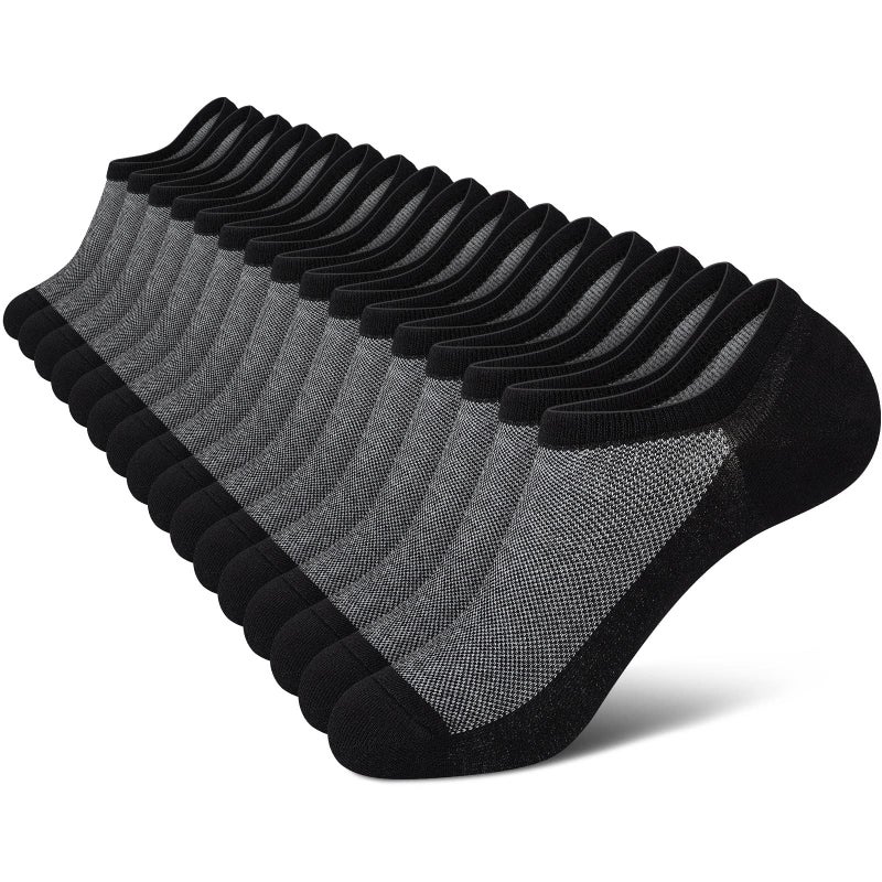 wernies Men No Show Socks, Low Cut Ankle Sock, Men Short Socks Casual Cotton Black Size 11-13 - Image 1