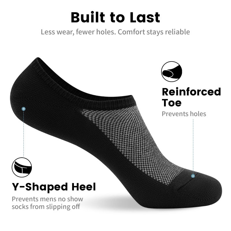 wernies Men No Show Socks, Low Cut Ankle Sock, Men Short Socks Casual Cotton Black Size 11-13 - Image 4