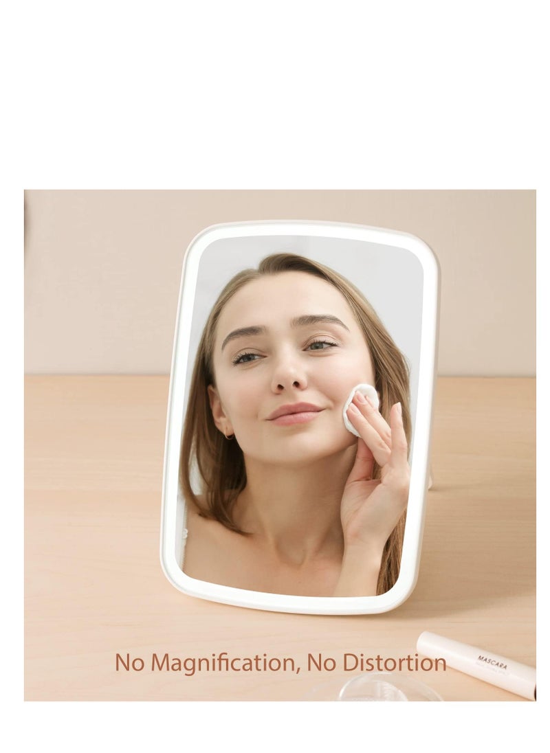Lifenpure Lifenpure™ makeup mirror with light, with touch screen, USB rechargeable tabletop , led brightness adjustable, white  - Image 3