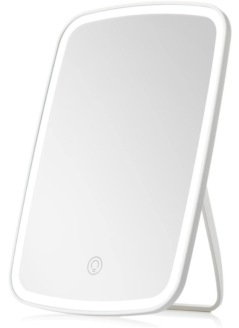 Lifenpure Lifenpure™ makeup mirror with light, with touch screen, USB rechargeable tabletop , led brightness adjustable, white  - Image 1