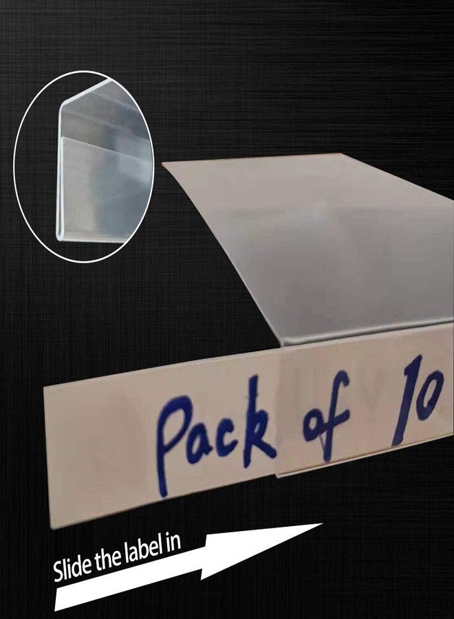 BCIOPE Moveable Shelf Label Holders 0.75'' x 5'', Pack of 10 - Image 4