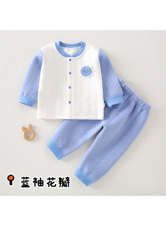 Children's Intimates Set Baby Winter Three-layer Warm Cotton Type A Thickeneded Male And Female Baby Two-piece Intimates