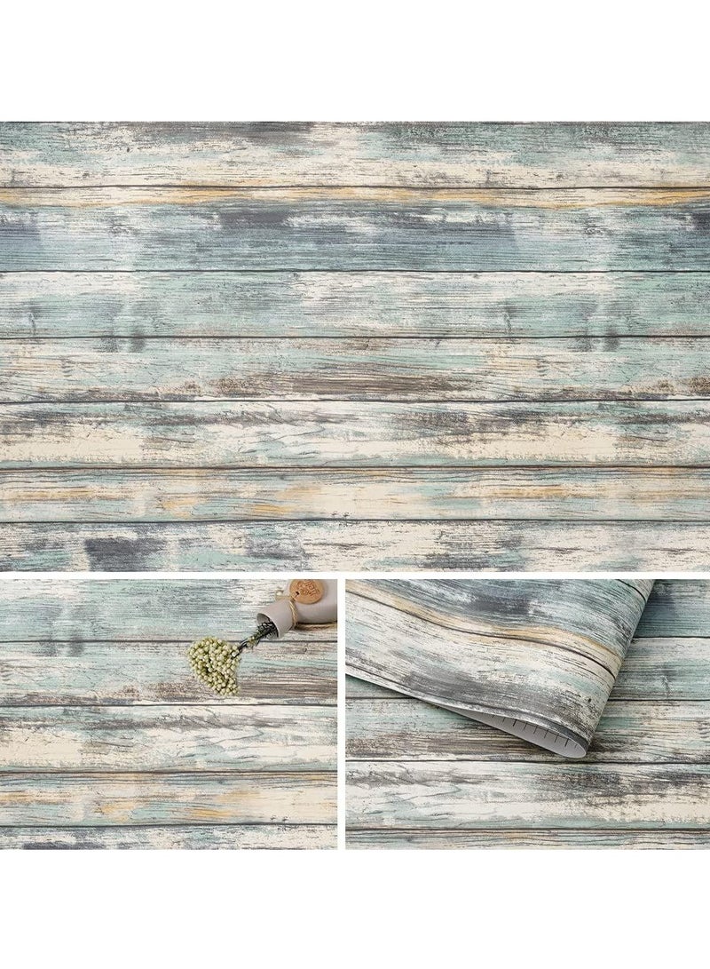 JOGAMS Rustic Wood Self Adhesive Removable Wallpaper Vinyl Decorative Wood Wall Covering for Furniture Surfaces Easy to Clean - Image 1