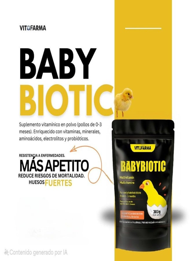 VITOFARMA Babybiotic vitamina en Polvo para Pollitos - Probiotics and Vitamin for Chicks Babybiotic 300g - Image 3