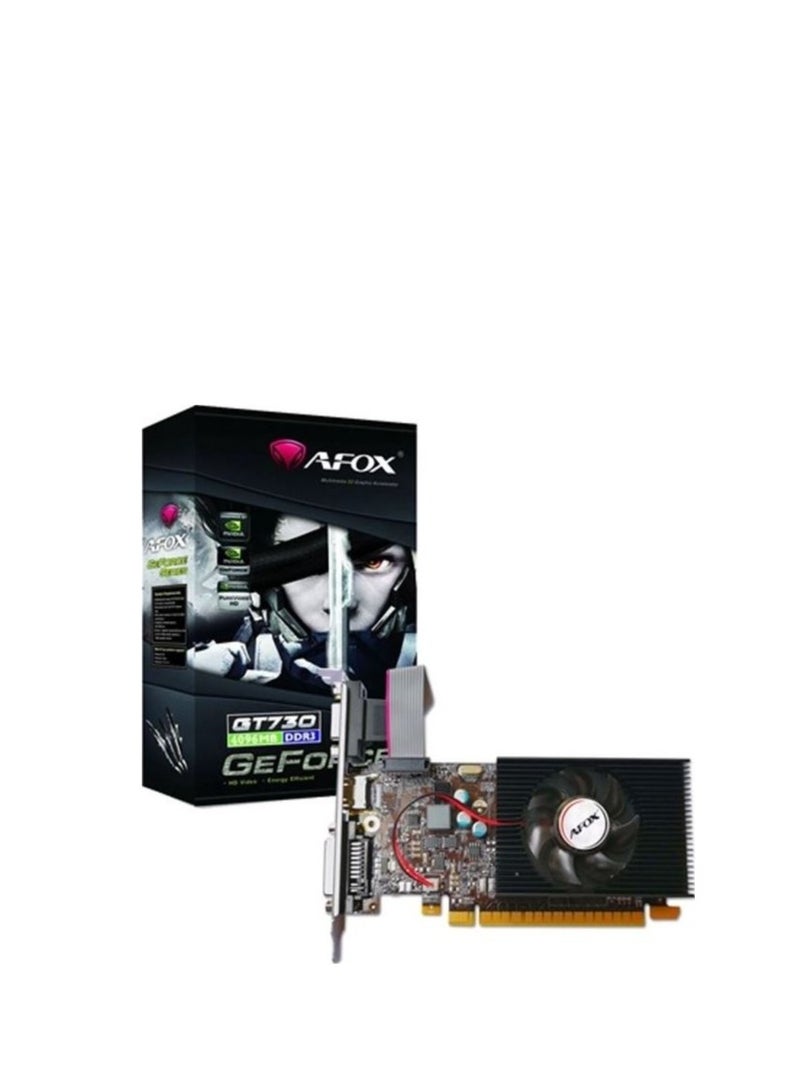 بطاقة الرسوميات AFOX GT730 4GB 128bit DDR3 منخفضة الارتفاع PCI-E Gen 2.0 1333MHz 128Bit NVIDIA GeForce | AF7304096D3L6