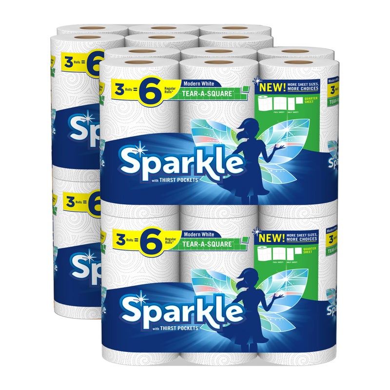 Sparkle TearASquare Paper Towels 24 Double Rolls 48 Regular Rolls - Image 3
