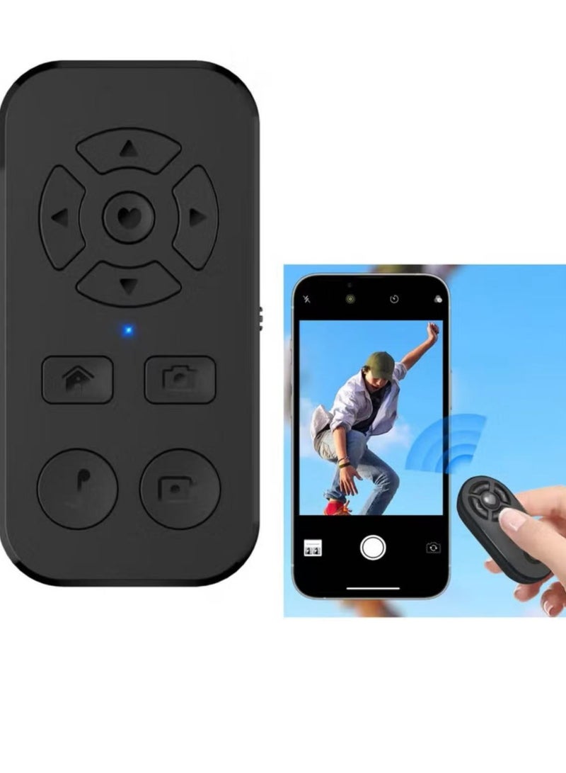 يوكا جهاز تحكم عن بعد للتمرير عن بعد يعمل بتقنية البلوتوث لأجهزة iPhone وAndroid، وكاميرا الهاتف الذكي، جهاز التقاط الصور والفيديو لجهاز iPhone وSamsung، وحزام الرقبة، يتضمن جهاز تحويل الصفحات عبر البلوتوث لتطبيق Kindle وTiktok - Image 1