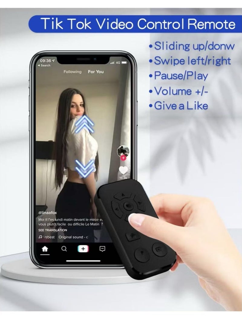 يوكا جهاز تحكم عن بعد للتمرير عن بعد يعمل بتقنية البلوتوث لأجهزة iPhone وAndroid، وكاميرا الهاتف الذكي، جهاز التقاط الصور والفيديو لجهاز iPhone وSamsung، وحزام الرقبة، يتضمن جهاز تحويل الصفحات عبر البلوتوث لتطبيق Kindle وTiktok - Image 5