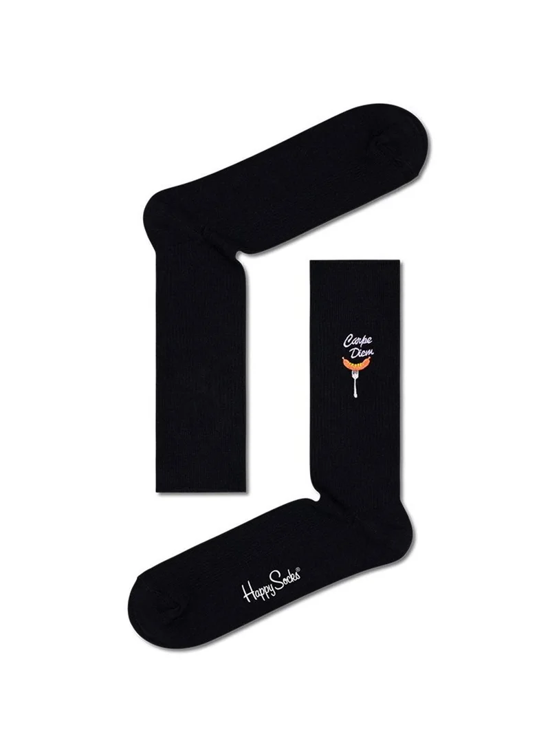 هابي سوكس RIBBED EMBROIDERY CARPE DIEM SOCK