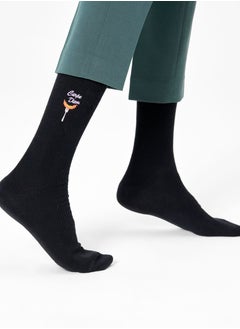 Happy Socks Happy Socks Ribbed Embroidery Carpe Diem Sock  - Image 3