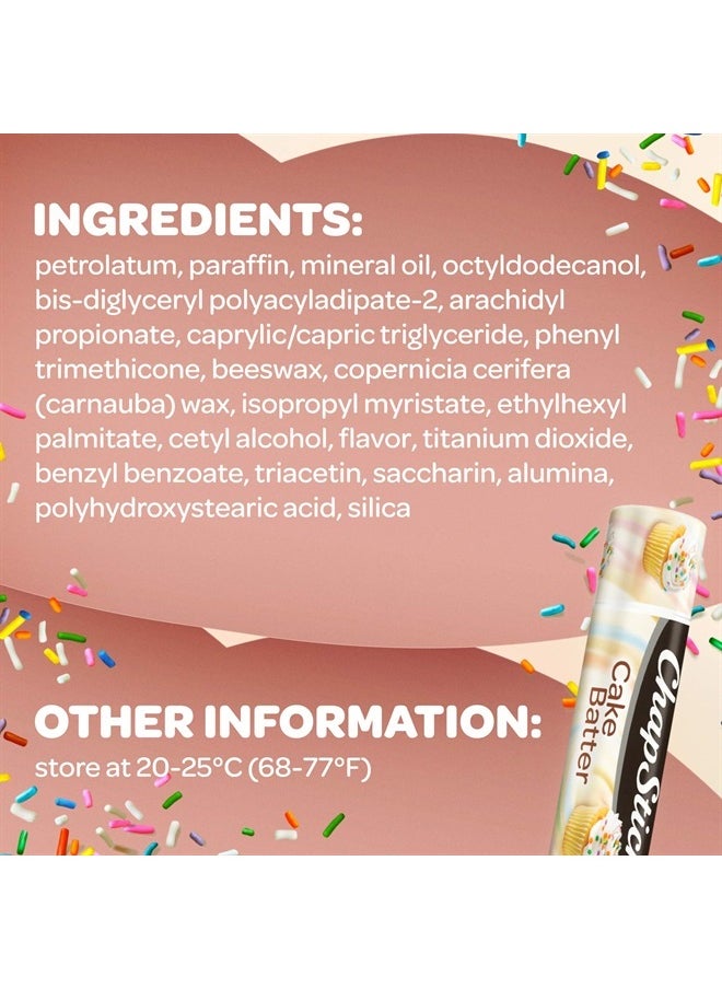 chapstick Cake Batter Limited Edition Flavored Lip Balm Tubes, Lip Moisturizer For Lip Care - 0.15 Oz (Box Of 12 Packs Of 3)  - Image 5