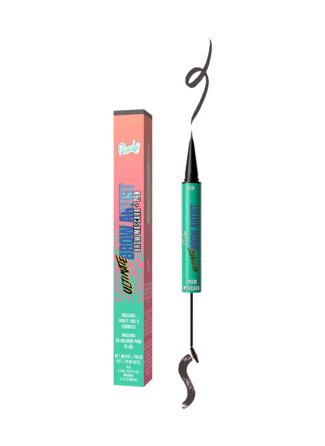 Rude Ultimate Brow Artist - Brow Mascara & Pen Black Brown  - Image 1