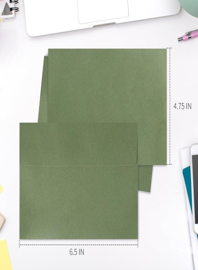 Granhoolm 25 Pack Sage Green 4x6 envelopes,Sage Green A6 Envelopes,4.75 x 6.5 Inch,120 Gsm Thick Paper,Self Seal,Gift card envelopes,Envelopes 4x6 for Invitations(4.75 x 6.5 in) - Image 2