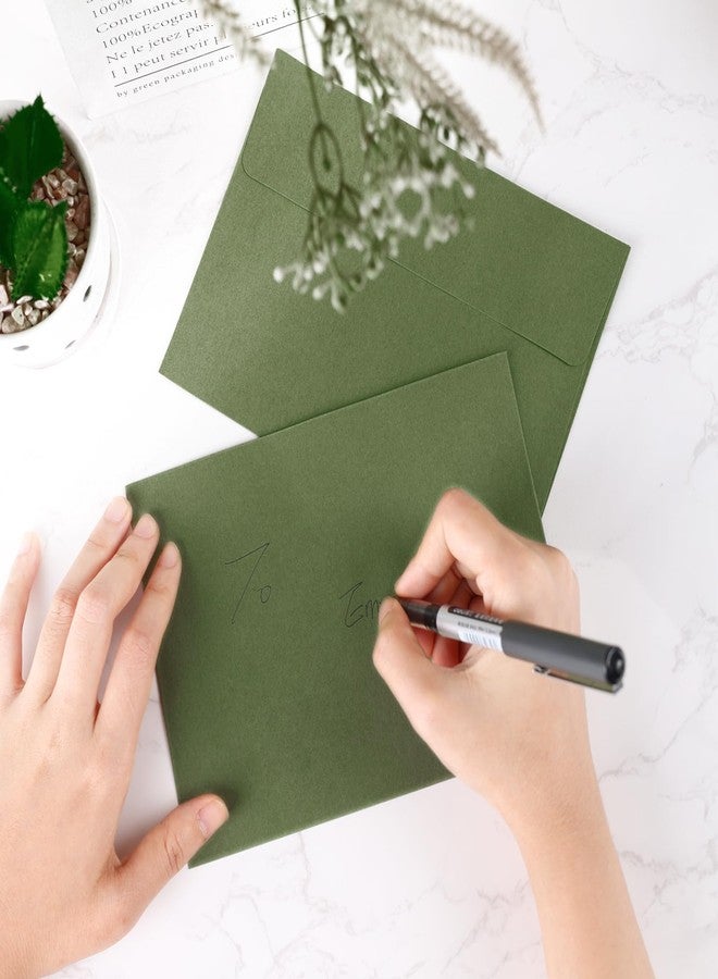 Granhoolm 25 Pack Sage Green 4x6 envelopes,Sage Green A6 Envelopes,4.75 x 6.5 Inch,120 Gsm Thick Paper,Self Seal,Gift card envelopes,Envelopes 4x6 for Invitations(4.75 x 6.5 in) - Image 4