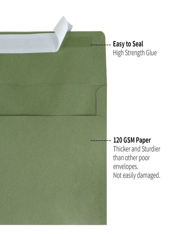 Granhoolm 25 Pack Sage Green 4x6 envelopes,Sage Green A6 Envelopes,4.75 x 6.5 Inch,120 Gsm Thick Paper,Self Seal,Gift card envelopes,Envelopes 4x6 for Invitations(4.75 x 6.5 in) - Image 3
