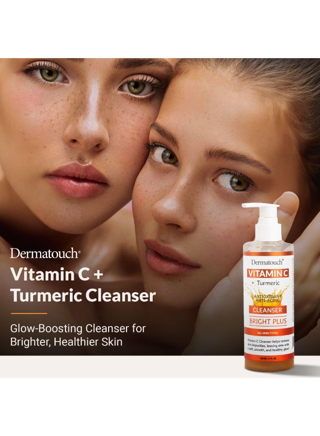 DERMATOUCH Vitamin C Cleanser Water with Turmeric Gentle Foaming Facial Cleanser for Daily Use Helps Remove Impurities All Skin Types Made in USA 8 Fl Oz - Image 4