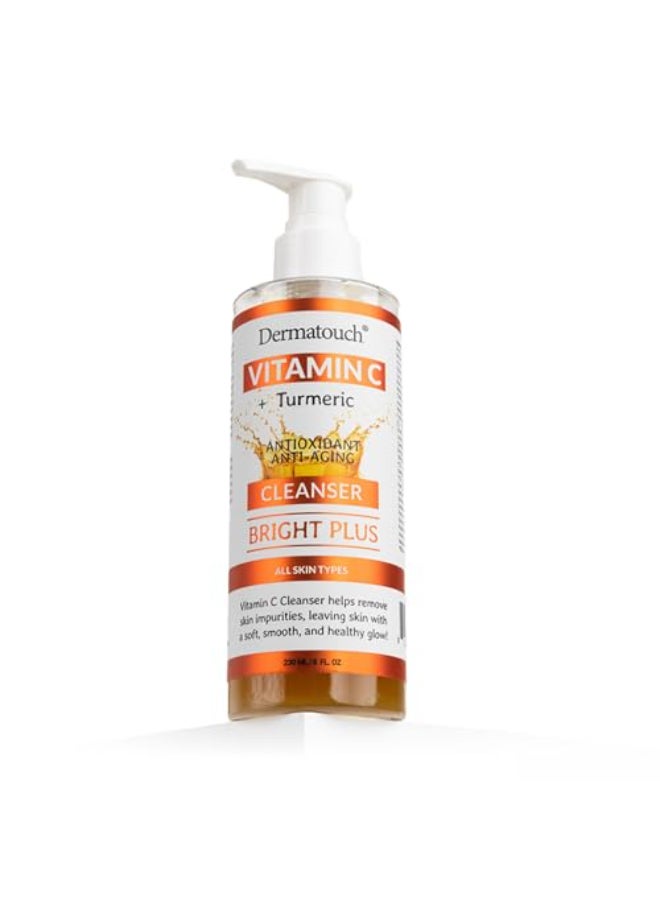 DERMATOUCH Vitamin C Cleanser Water with Turmeric Gentle Foaming Facial Cleanser for Daily Use Helps Remove Impurities All Skin Types Made in USA 8 Fl Oz - Image 1