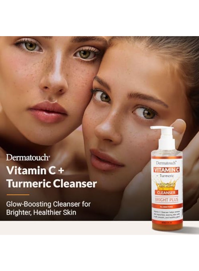 DERMATOUCH Vitamin C Cleanser Water with Turmeric Gentle Foaming Facial Cleanser for Daily Use Helps Remove Impurities All Skin Types Made in USA 8 Fl Oz - Image 3
