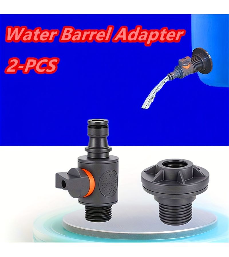 2 Pcs PVC Water Barrel Adapter With Valve Quick Rainwater Collection Connector Kit For Hoses Irrigation - Image 4