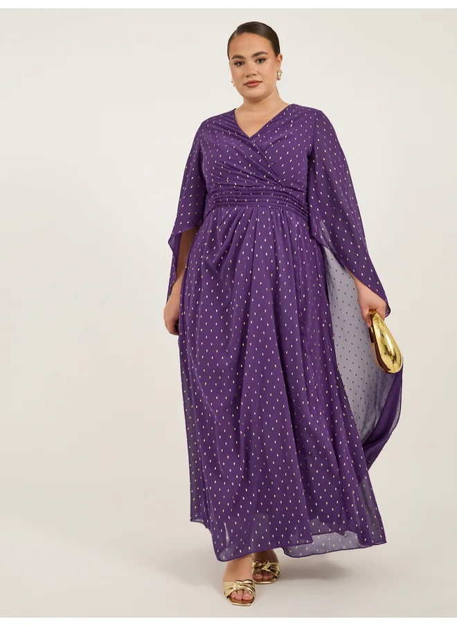 ستايلي Styli Plus Size Cape Sleeve Pleated Maxi Dress