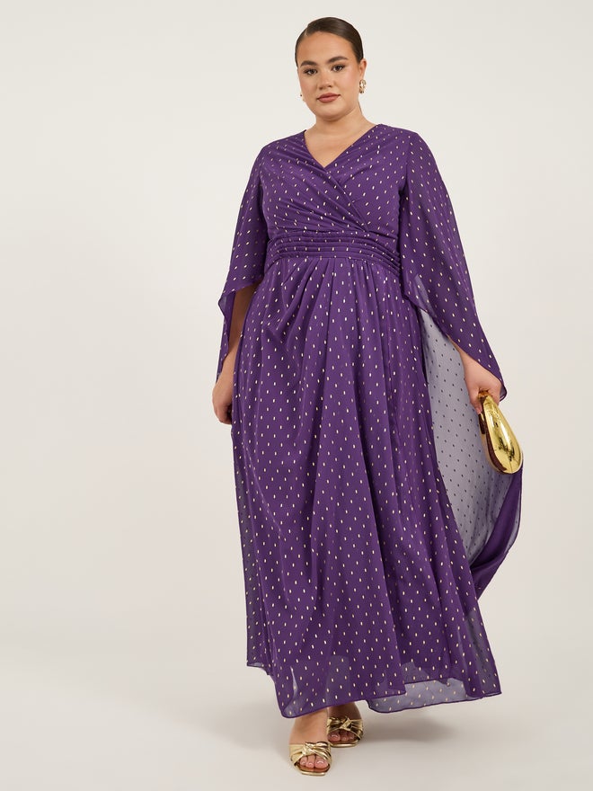 ستايلي فستان بأكمام كاب بنفسجي - Image 1