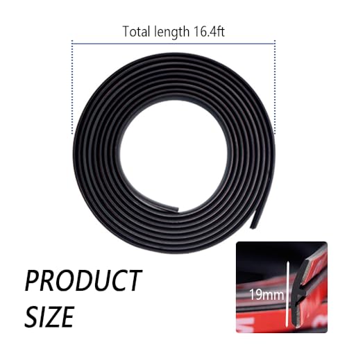Aokdom 16.4Ft Car Weather Stripping,T-Shape Cuttable Car Windshield Trim Sunroof Seal with Self Adhesive,Waterproof Rubber Edge Trim for Cars Trucks SUVs (19mm/16.4Ft) - Image 2